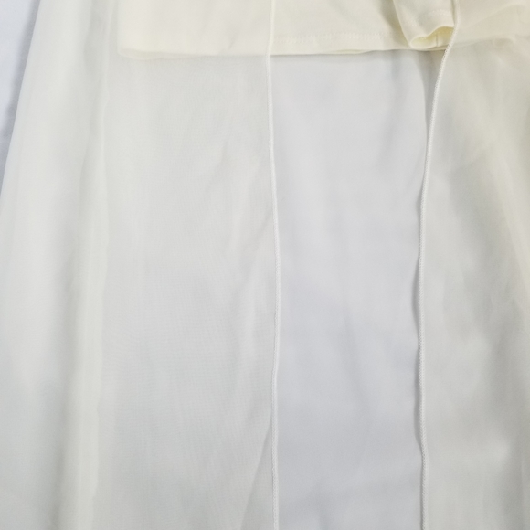 Charlotte Russe Halter Maxi Dress Scalloped Romper Shorts Overlay Cream Medium - Picture 6 of 14